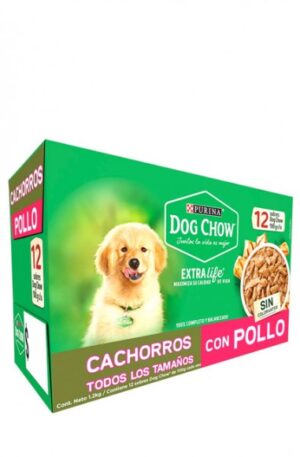 12 pack sobre Dog Chow cachorro sabor pollo