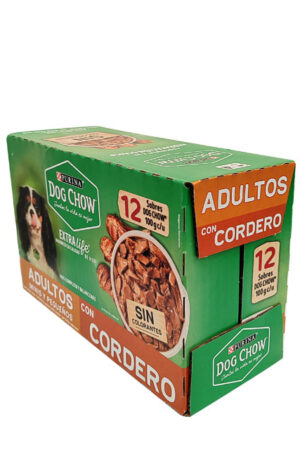 12 pack sobre Dog Chow adulto raza pequeña sabor cordero