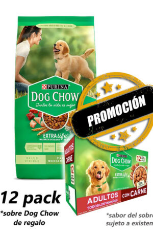 Dog Chow Adultos medianos y grandes 25 kg + 12 pack