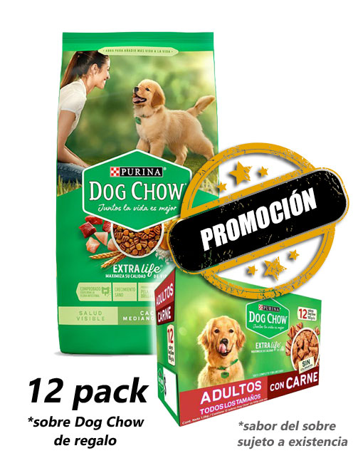 DcCrgPromo Dog Chow Adultos medianos y grandes 25 kg + 12 pack