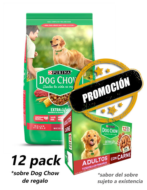 Dog Chow Adultos medianos y grandes 25 kg + 12 pack
