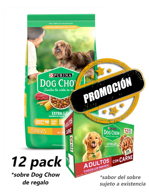 Dog Chow Adultos minis y pequeños 25 kg + 12 pack