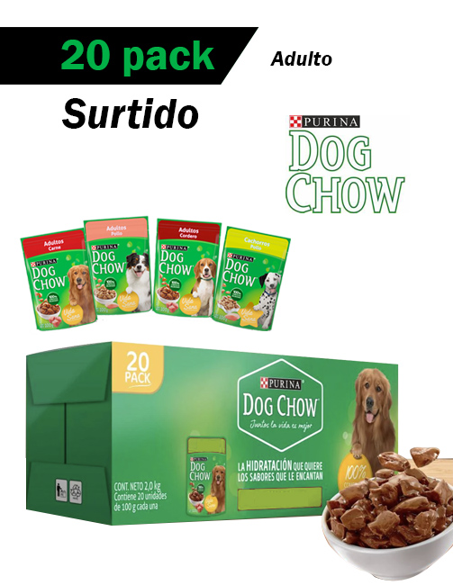 SurtidoDogChowSobreAdulto Dog chow sobre - caja surtida (20 piezas)