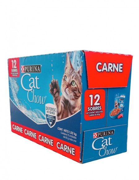 12 pack sobre Cat Chow sabor carne
