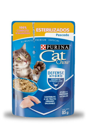 Cat Chow sobre esterilizado sabor pescado (caja 24 pz)