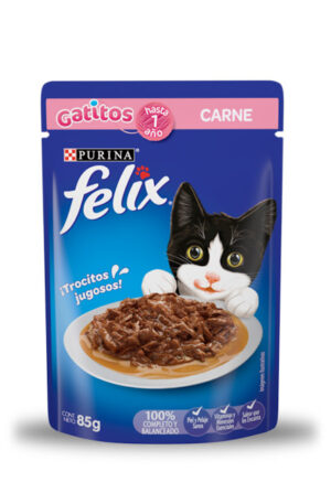 Felix sobre gatitos sabor carne (caja 24 pz)