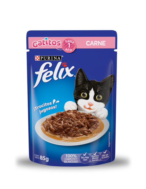 FelixSobreGatitoCarne Felix sobre gatitos sabor carne (caja 24 pz)