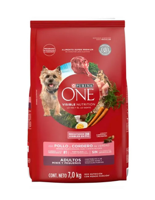 Purina One adulto minis y pequeños cordero 7 kg