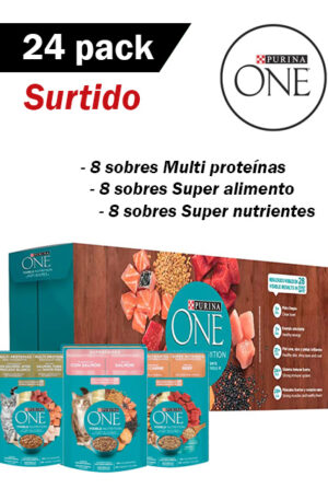 Purina One gato - sobre surtido (caja 24 pzs)