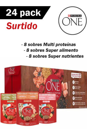 Purina One perro - sobre surtido (caja 24 pzs)