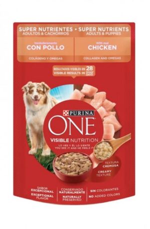Purina One Perro sobre super nutrientes pollo adultos y cachorros (caja con 24 pz)