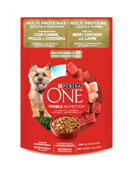 purina-one-adulto-cordero (5) Purina One Perro sobre multi proteínas carne, pollo y cordero adultos y cachorros (caja con 24 pz)