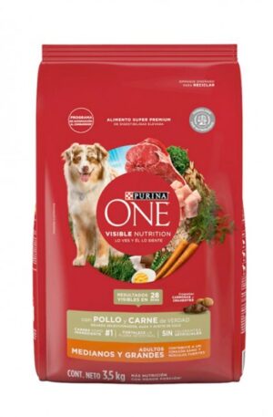 Purina One adulto raza grande carne 7 kg